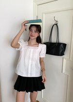 Hannah Garden Lacey Top in White