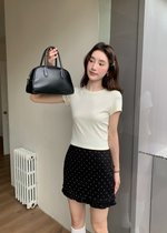 (BACKORDER) Chloe Polka Dot Ruffle Skort in Black