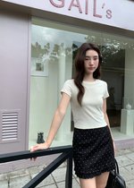 (BACKORDER) Chloe Polka Dot Ruffle Skort in Black