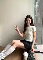 (BACKORDER) Chloe Polka Dot Ruffle Skort in Black