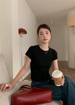 365 Days Basic Cotton Tee in Black