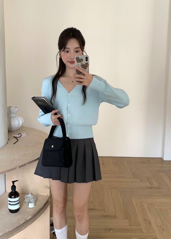 (BACKORDER) Jollie 2.0 Pleated Mini Skort in Grey