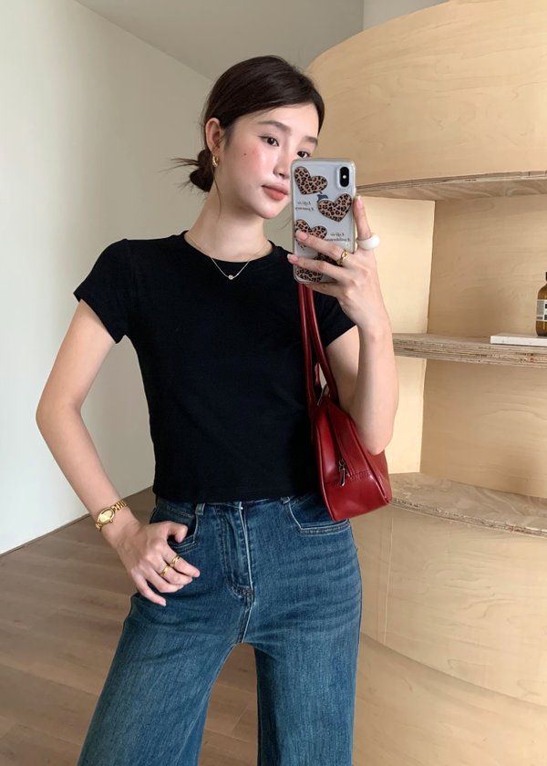 365 Days Basic Cotton Tee in Black