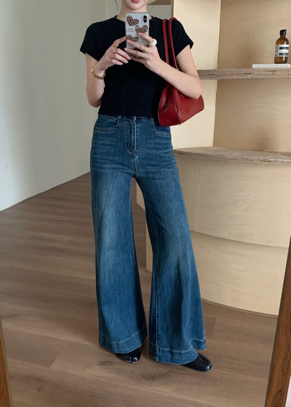 (BACKORDER) 170CM Vintage Denim Jeans in Dark Blue