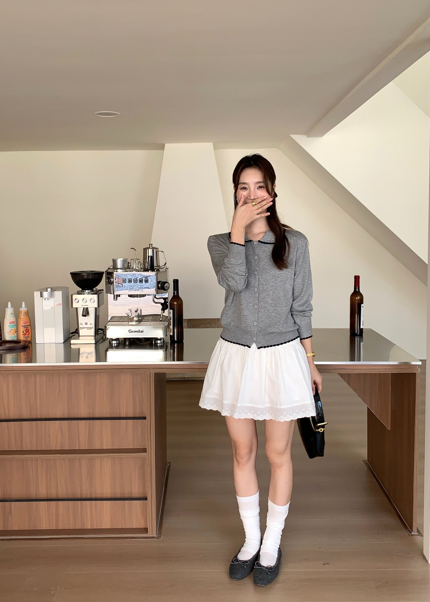 Ariel Knit Cardigan in Grey