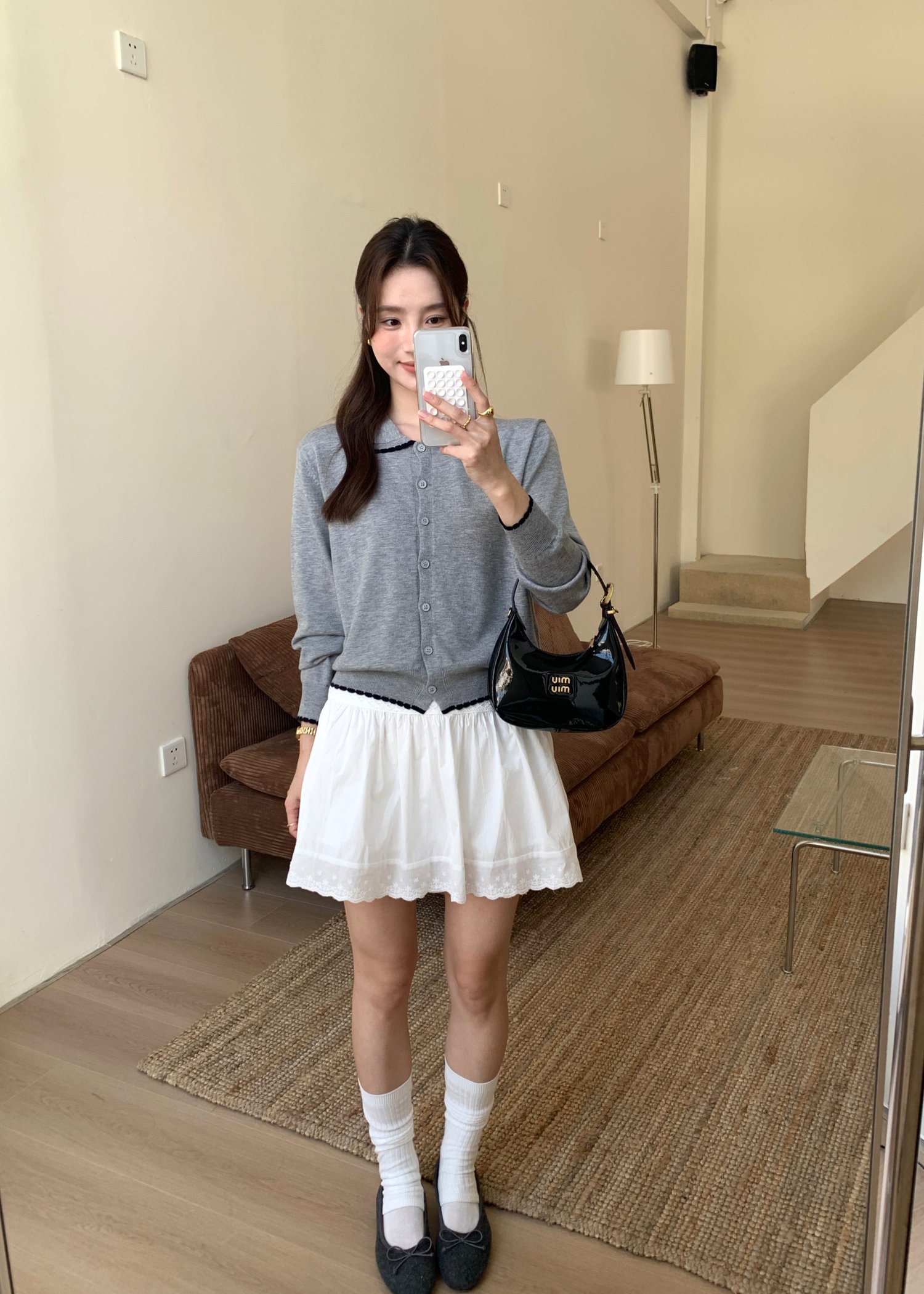 Ariel Knit Cardigan in Grey