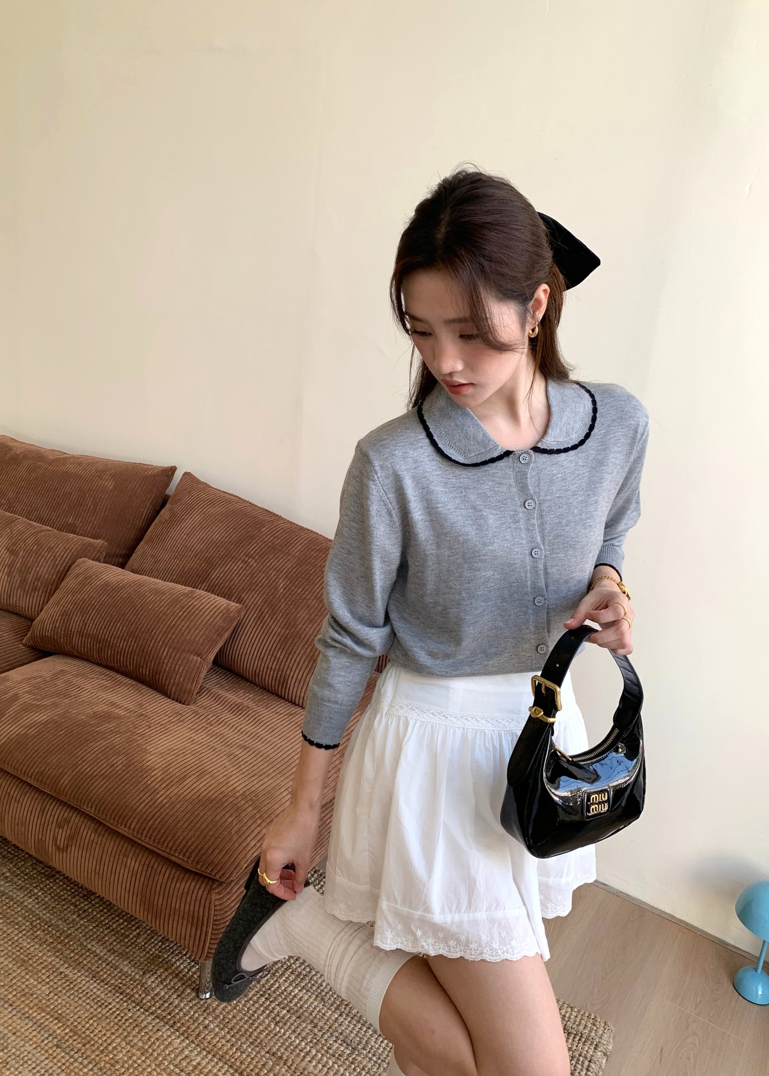 Ariel Knit Cardigan in Grey