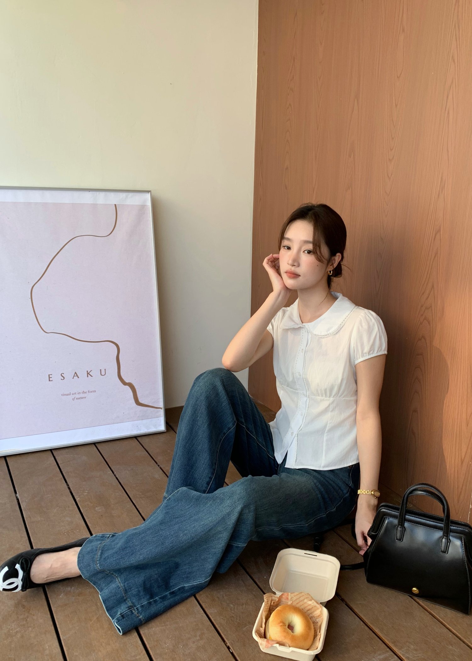 170CM Vintage Denim Jeans in Dark Blue