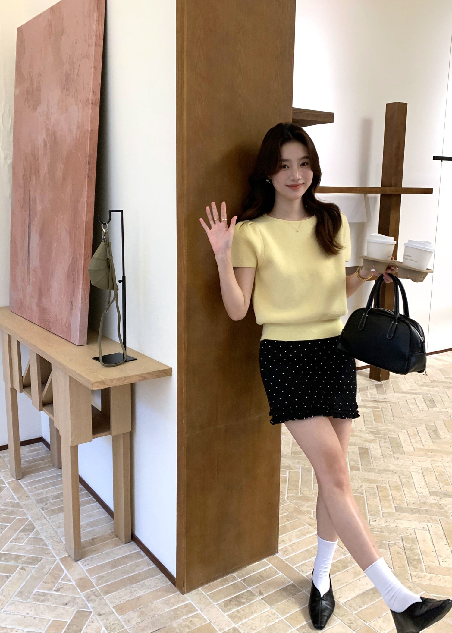 Josie Fufu Knit Top in Yellow