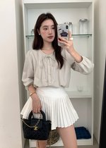 Mia Ribbon Blouse in Filmy Green
