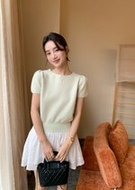 Josie Fufu Knit Top in Milk Green