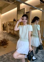 Josie Fufu Knit Top in Milk Green