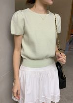 Josie Fufu Knit Top in Milk Green