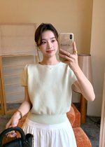 Josie Fufu Knit Top in Milk Green