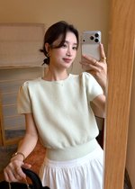 Josie Fufu Knit Top in Milk Green