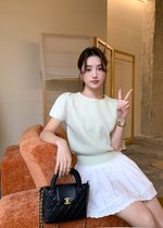 Josie Fufu Knit Top in Milk Green