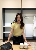 Josie Fufu Knit Top in Yellow