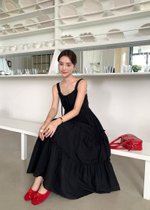 Celine Tiered Maxi Dress in Black