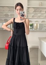 Celine Tiered Maxi Dress in Black
