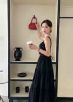 Celine Tiered Maxi Dress in Black