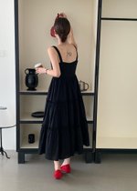 Celine Tiered Maxi Dress in Black