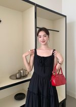 Celine Tiered Maxi Dress in Black