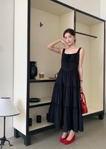 Celine Tiered Maxi Dress in Black