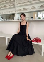 Celine Tiered Maxi Dress in Black