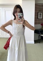 Celine Tiered Maxi Dress in White