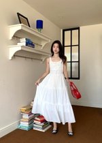 Celine Tiered Maxi Dress in White