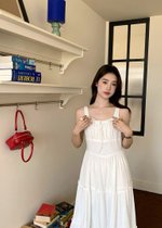 Celine Tiered Maxi Dress in White