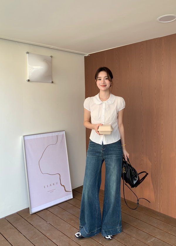 170CM Vintage Denim Jeans in Dark Blue