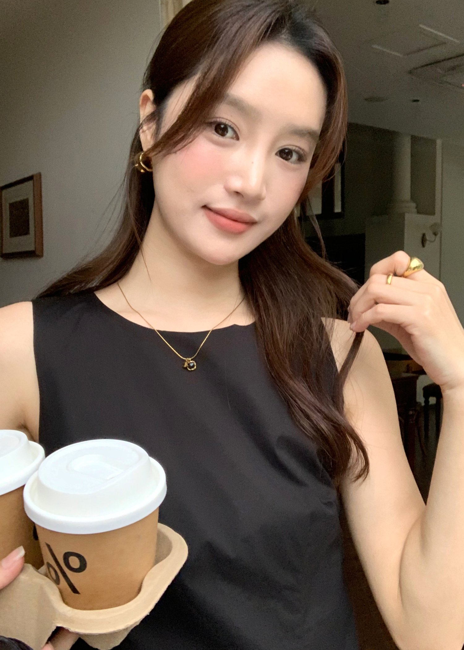 Anna Ruffles Mini Dress in Black