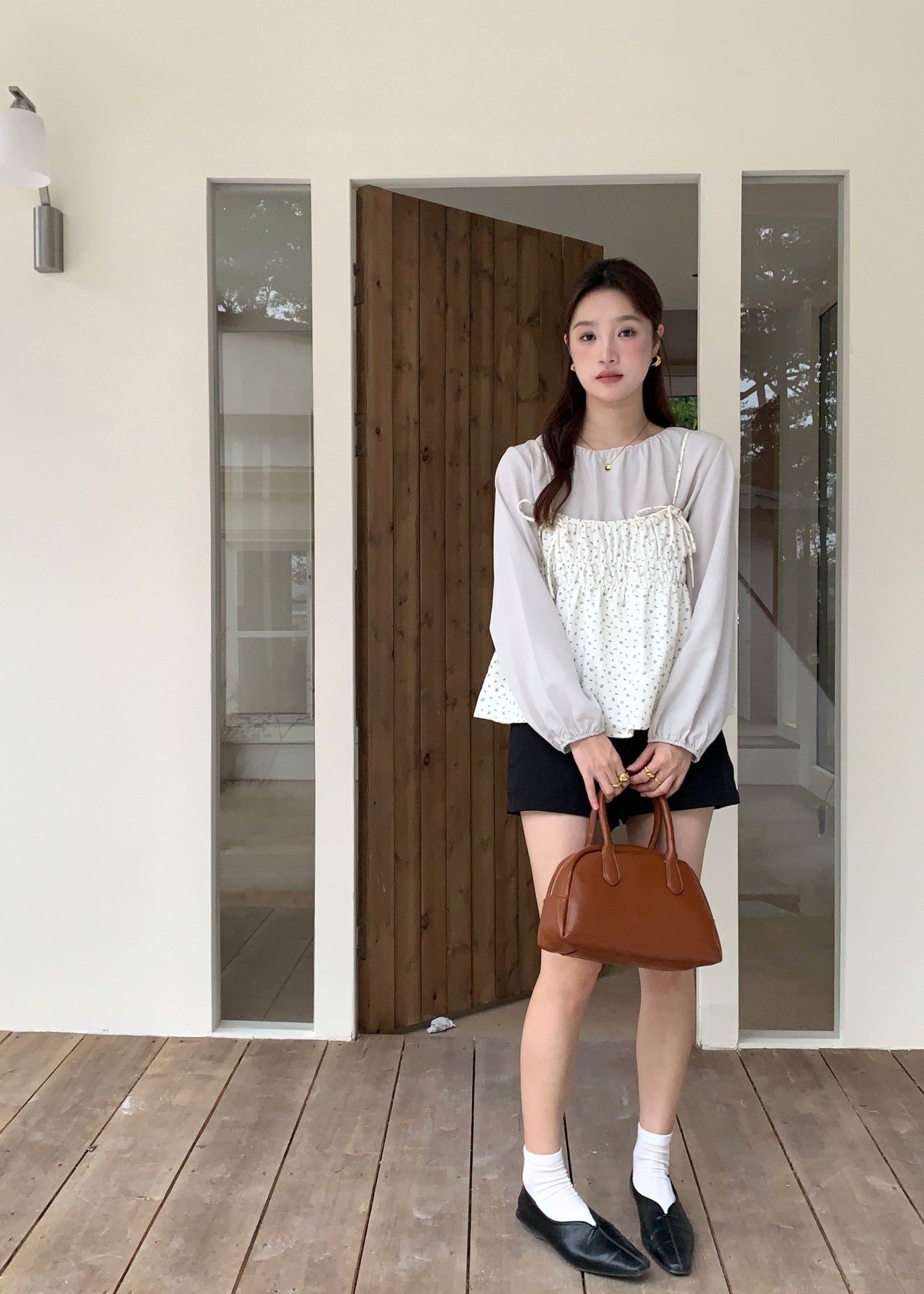 Luna Layered Blouse Set in Floral