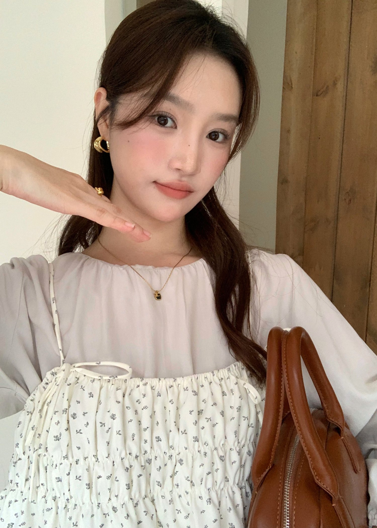 Luna Layered Blouse Set in Floral