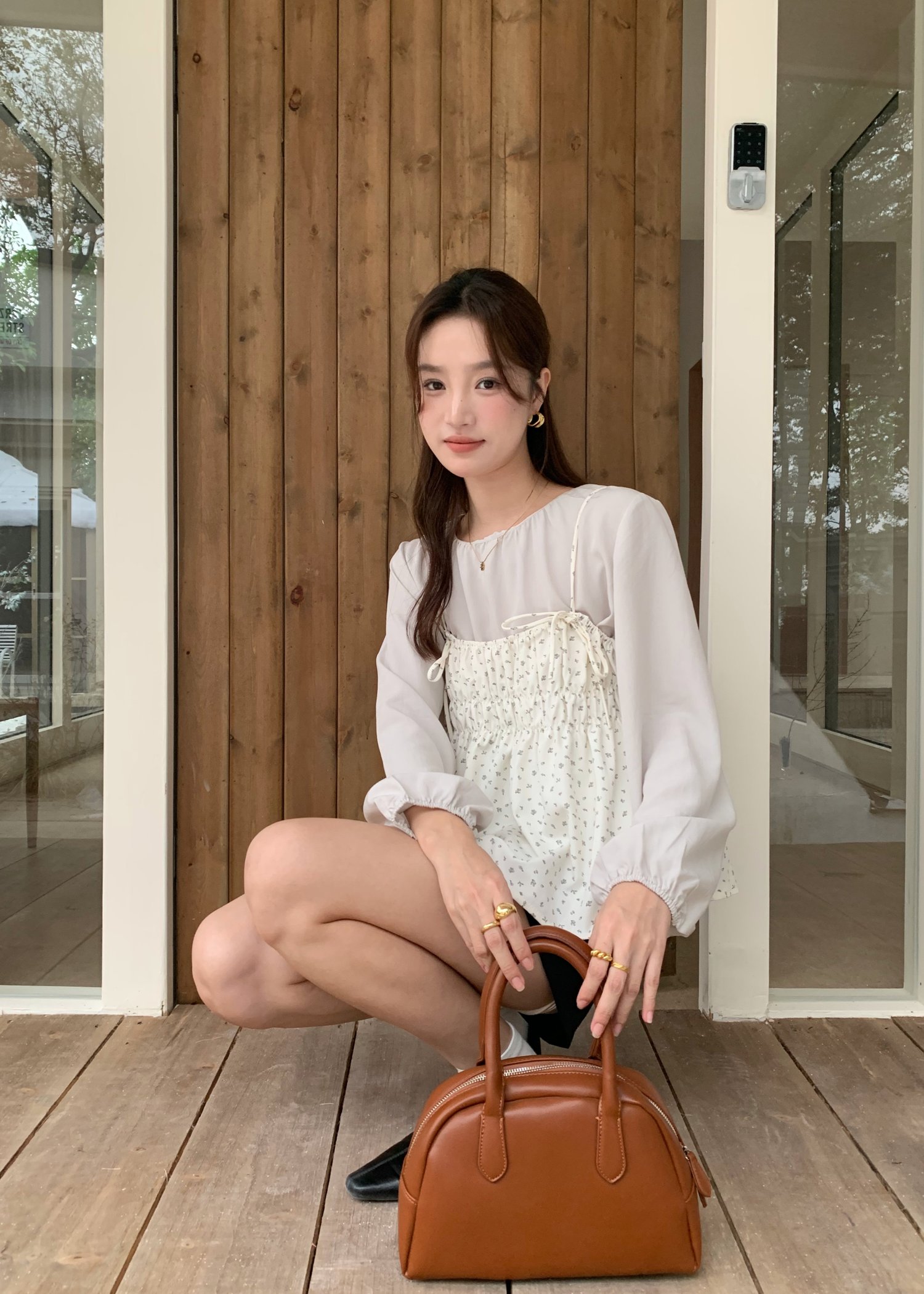 Luna Layered Blouse Set in Floral