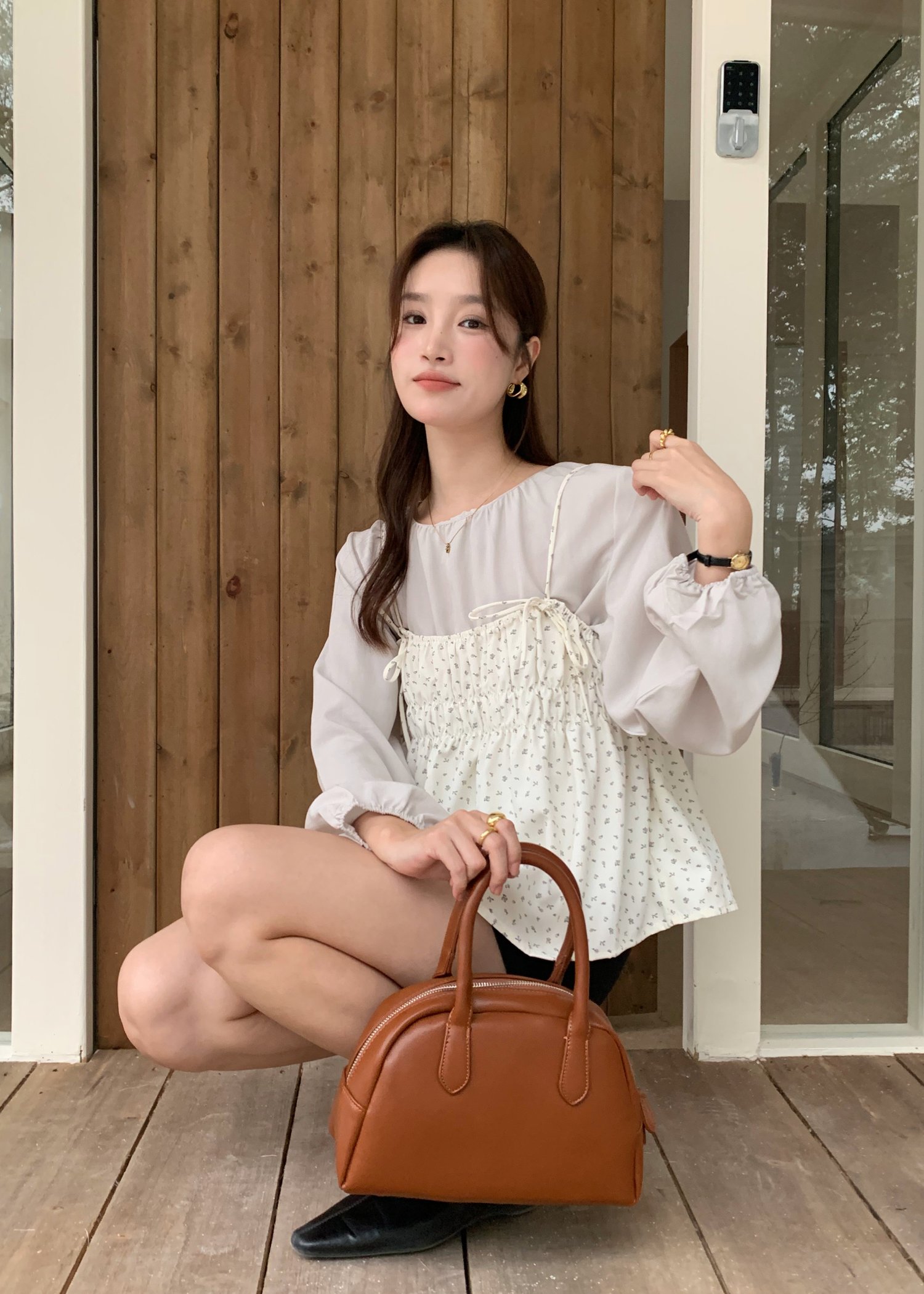 Luna Layered Blouse Set in Floral