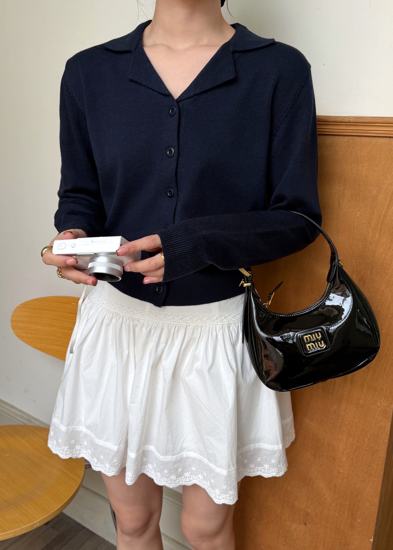 Jamie Long Sleeve Knit Top in Navy Blue