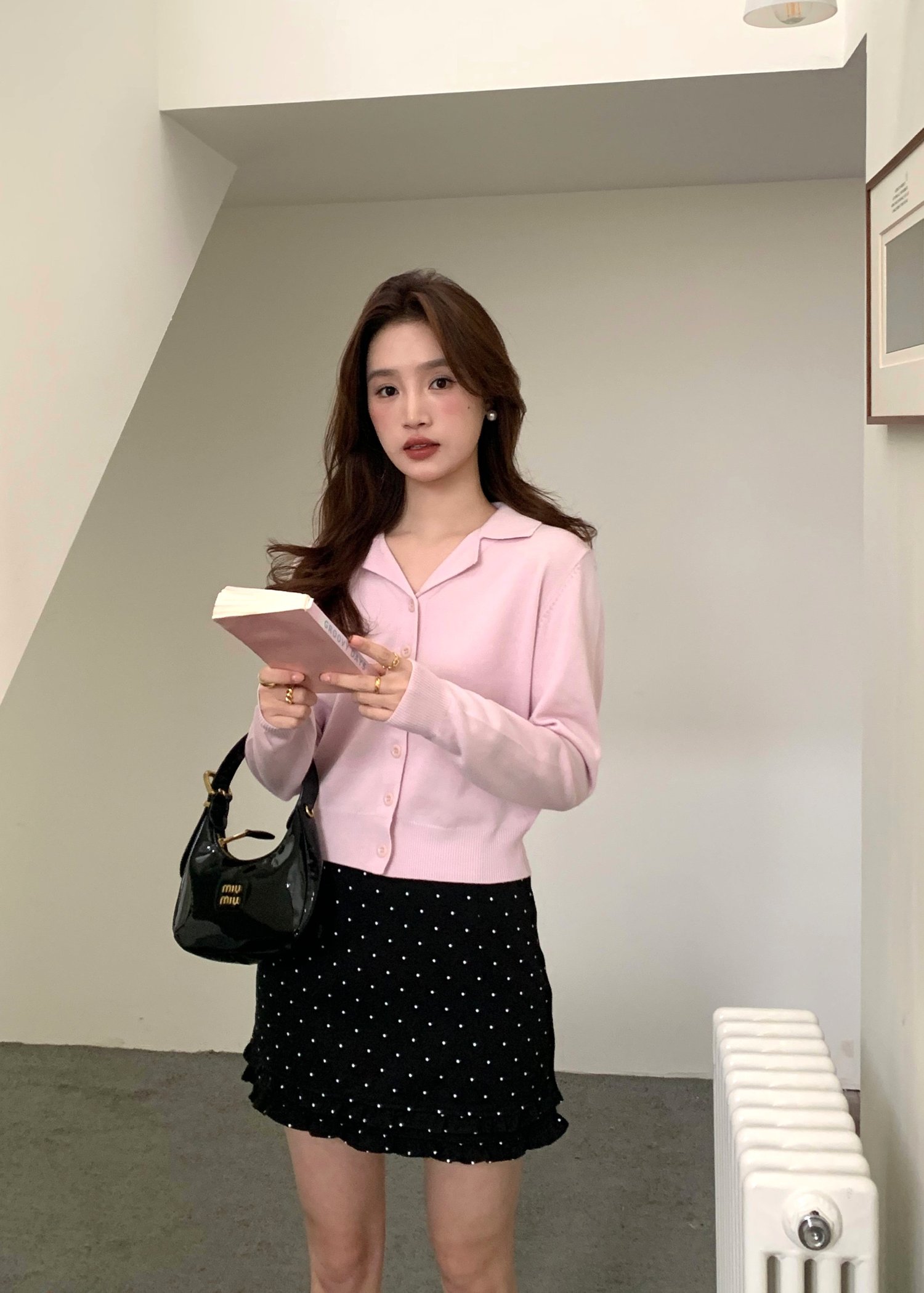 Jamie Long Sleeve Knit Top in Light Lilac