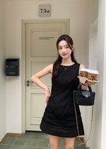 Anna Ruffles Mini Dress in Black