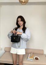 Lydia Layered Blouse Set in Navy Blue