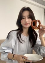 Lydia Layered Blouse Set in Navy Blue