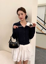 Jamie Long Sleeve Knit Top in Navy Blue