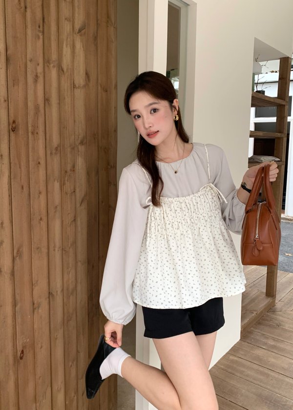 Luna Layered Blouse Set in Floral