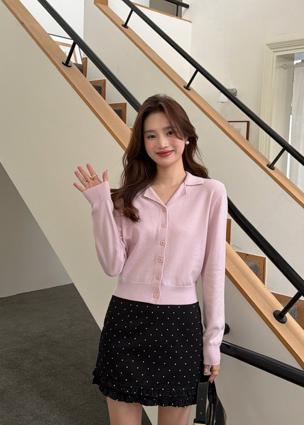 Jamie Long Sleeve Knit Top in Light Lilac