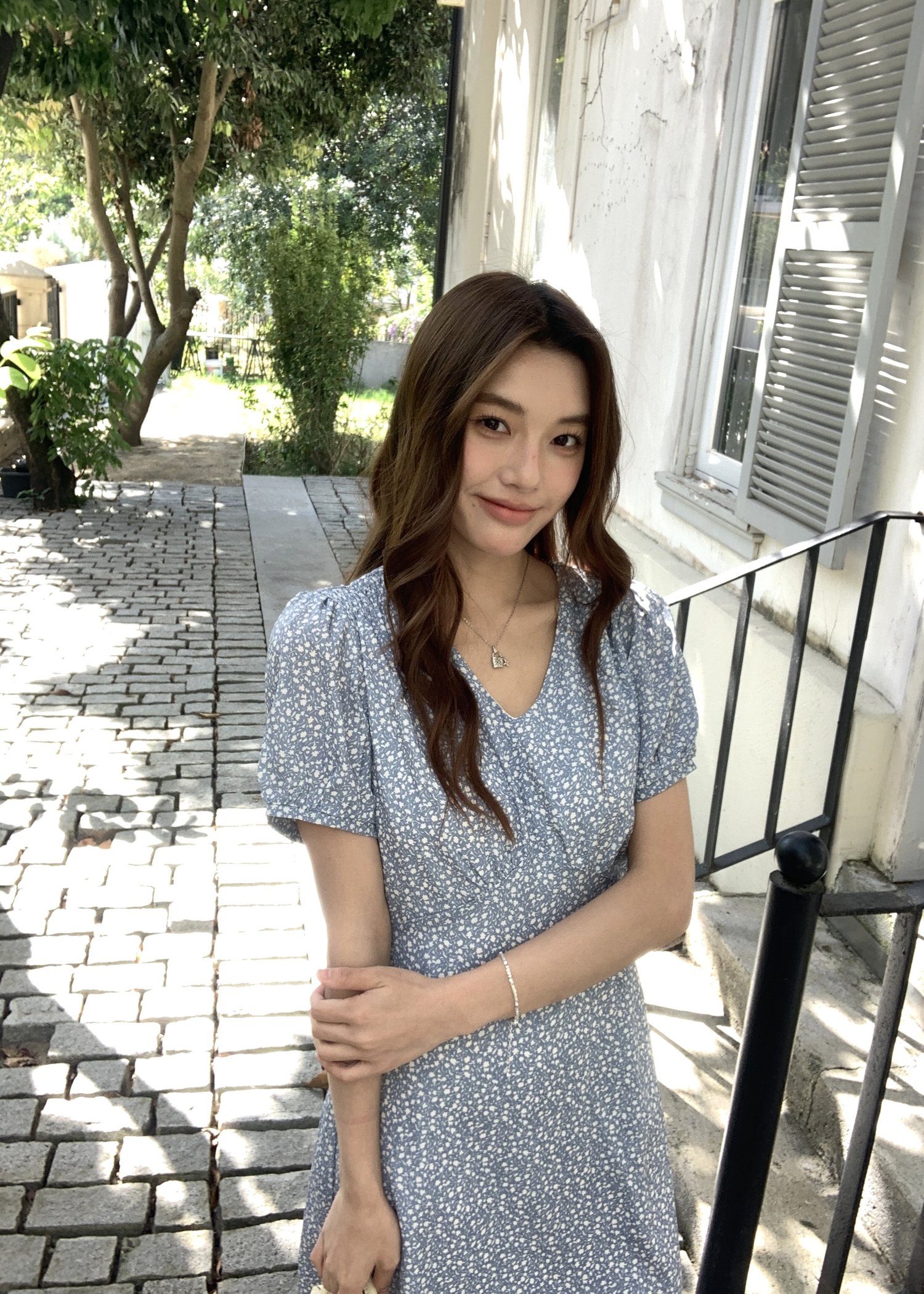 Le' Reve Floral Mini Dress in Blue