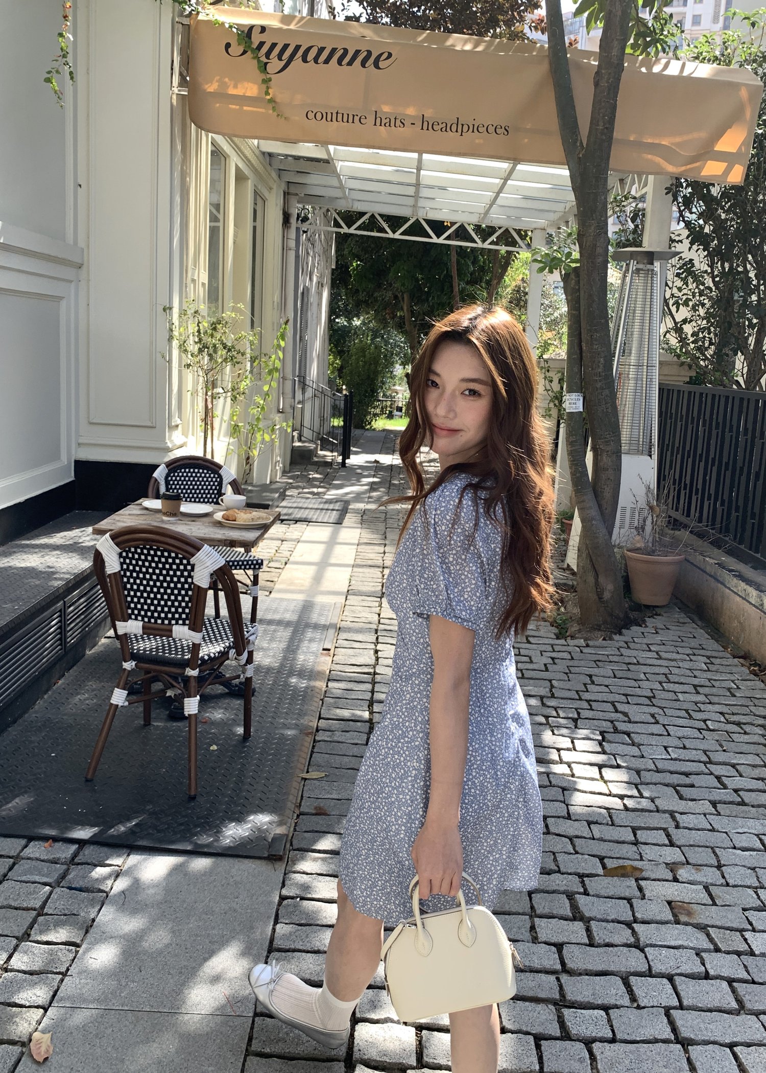 Le' Reve Floral Mini Dress in Blue