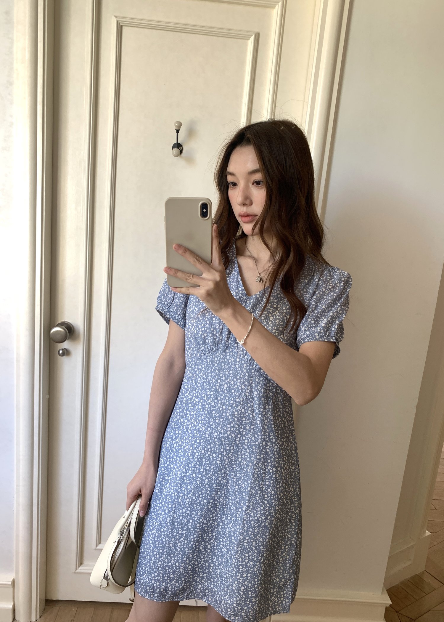 Le' Reve Floral Mini Dress in Blue