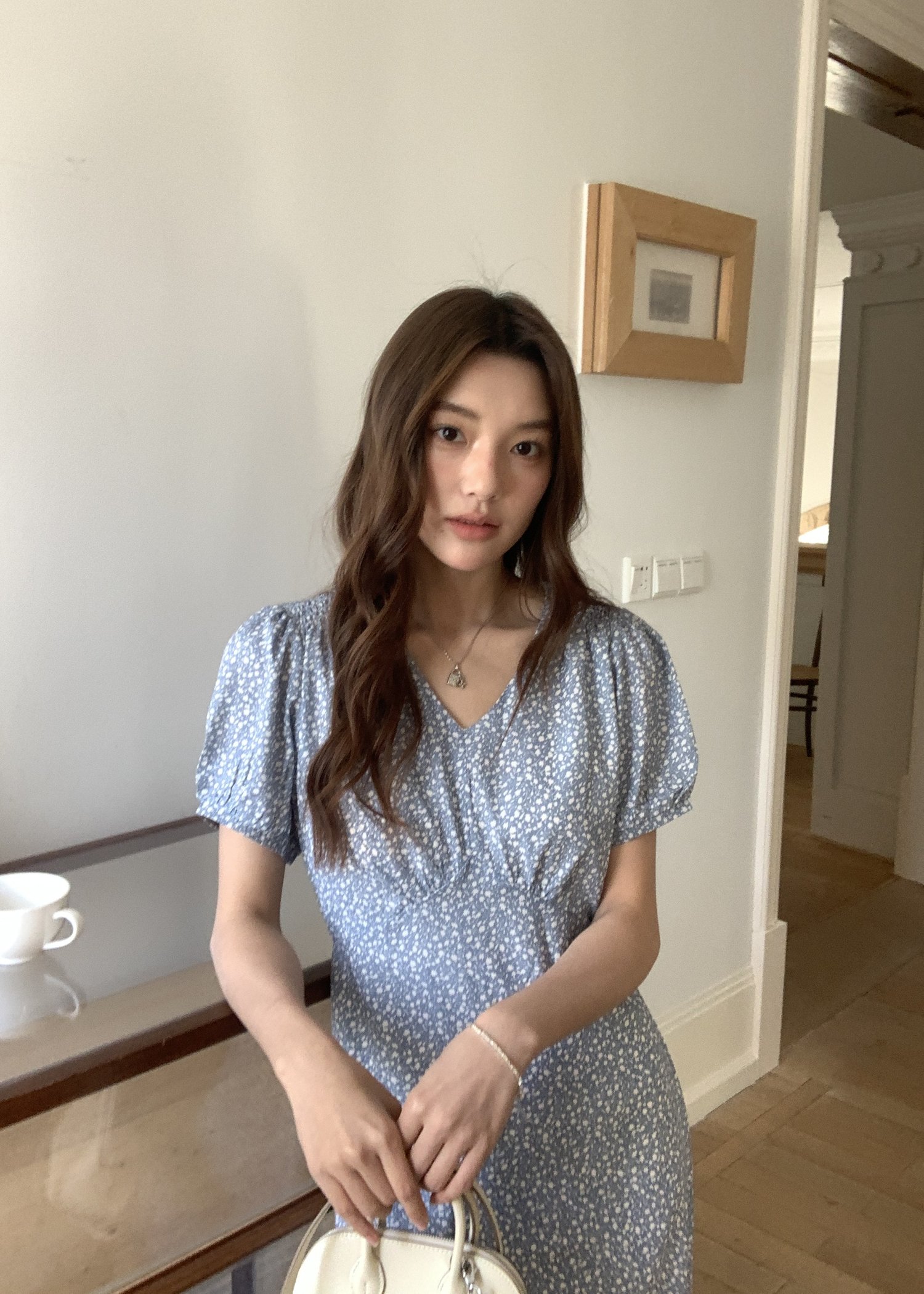 Le' Reve Floral Mini Dress in Blue