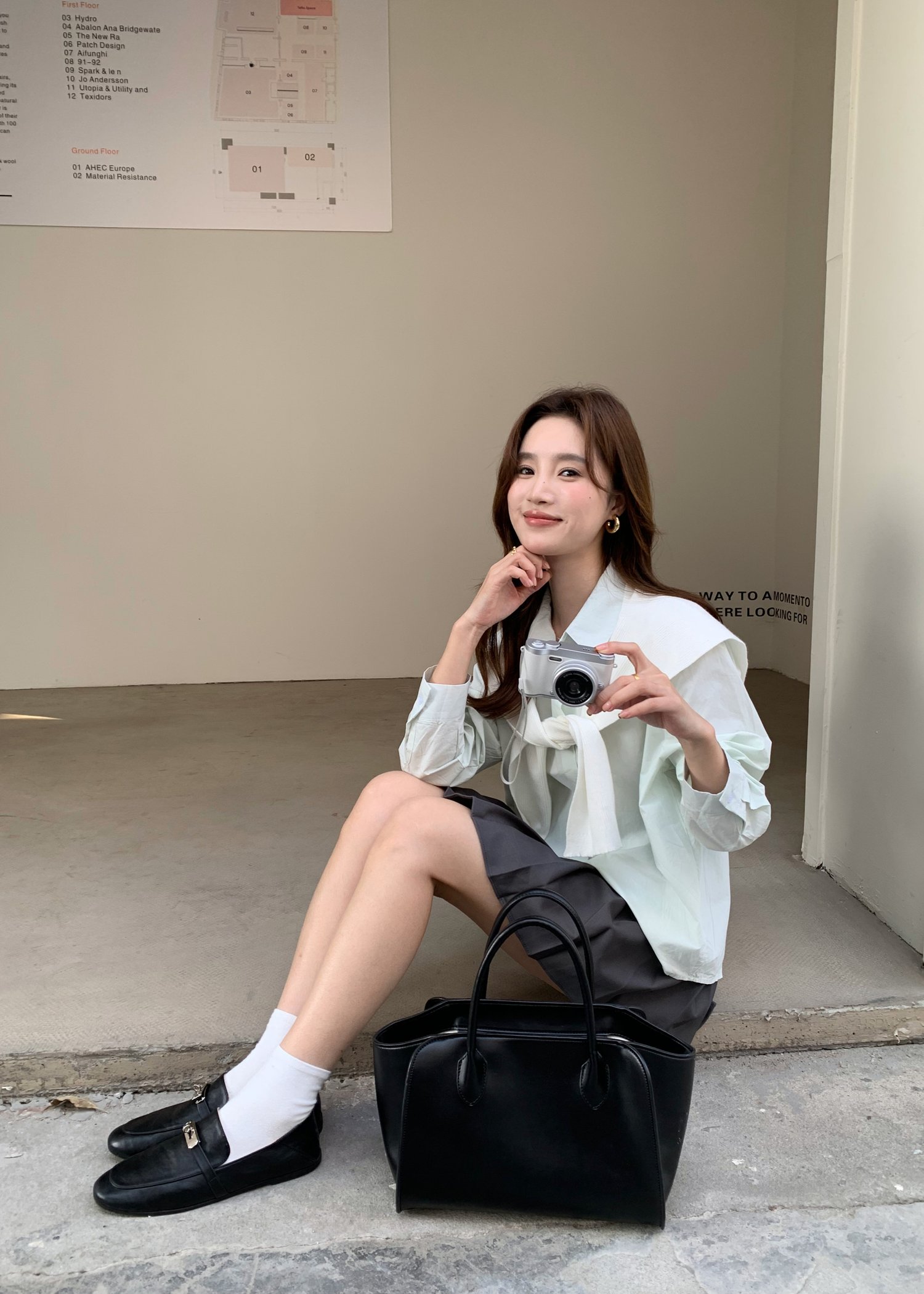 Laure Everyday Blouse in Milk Green